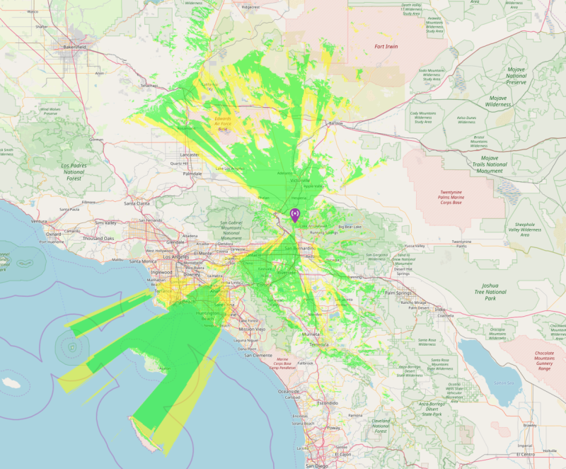 Jobs Peak Coverage map