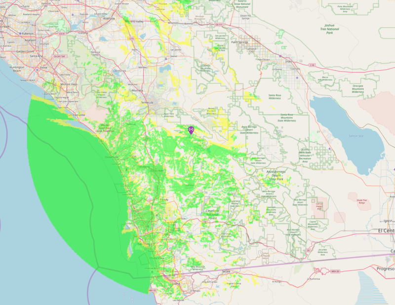 Palomar Mountain Coverage map